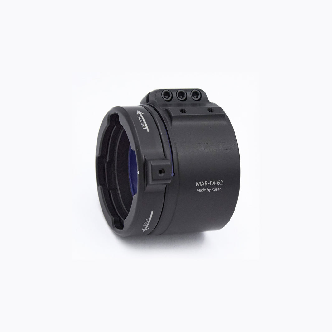 Rusan MAR-FX day scope clamp (with 3 screws) paired with MCR-M45P connector ring